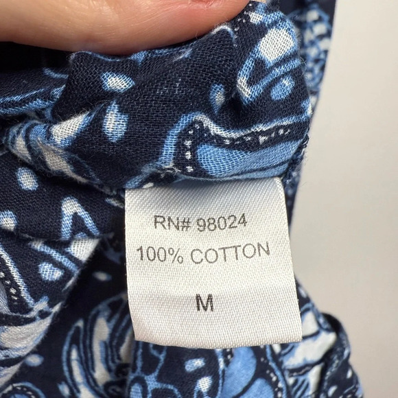 Caroline Constas Blue Dahlia Navy Print Midi Dress - Size Medium NWT - Picture 9 of 11